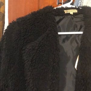 Black Democracy Teddy Bear Sherpa Coat